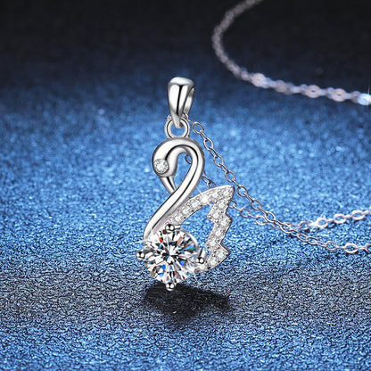 Graceful Swan Pendant Necklace for Women – Elegant Silver Design