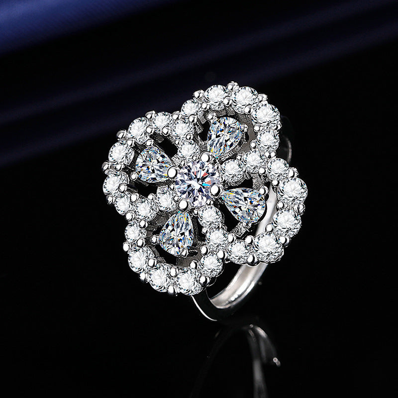 BTEN Luxury Flower Jewelry Set – Necklace, Earrings, Ring & Bracelet