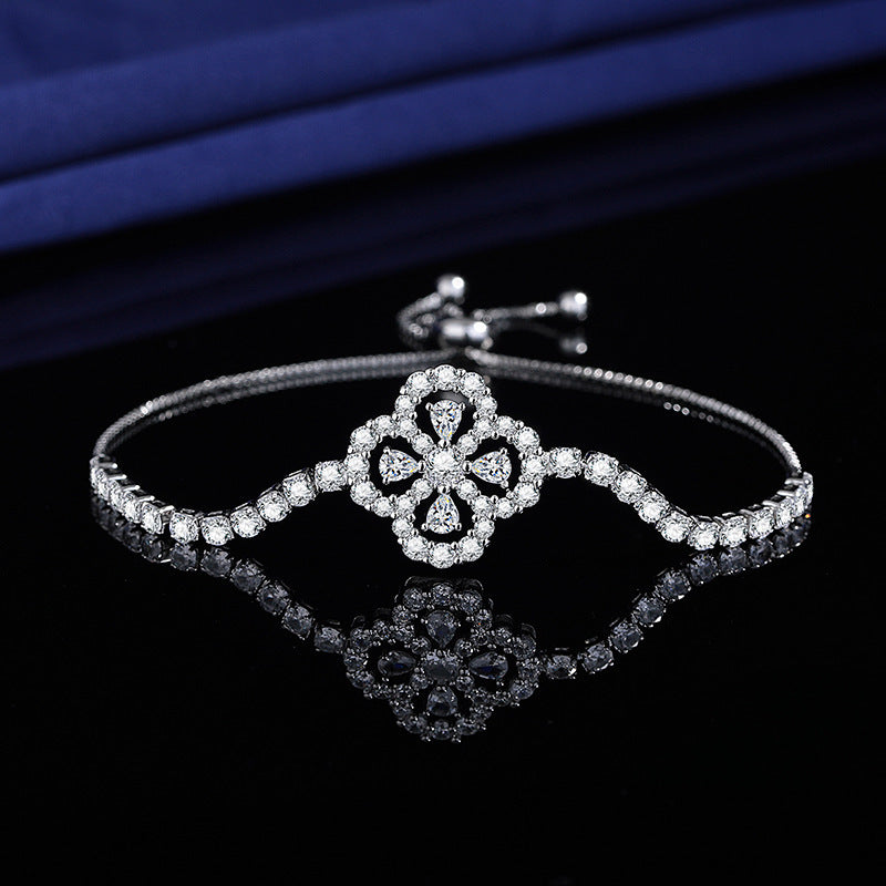 BTEN Luxury Flower Jewelry Set – Necklace, Earrings, Ring & Bracelet
