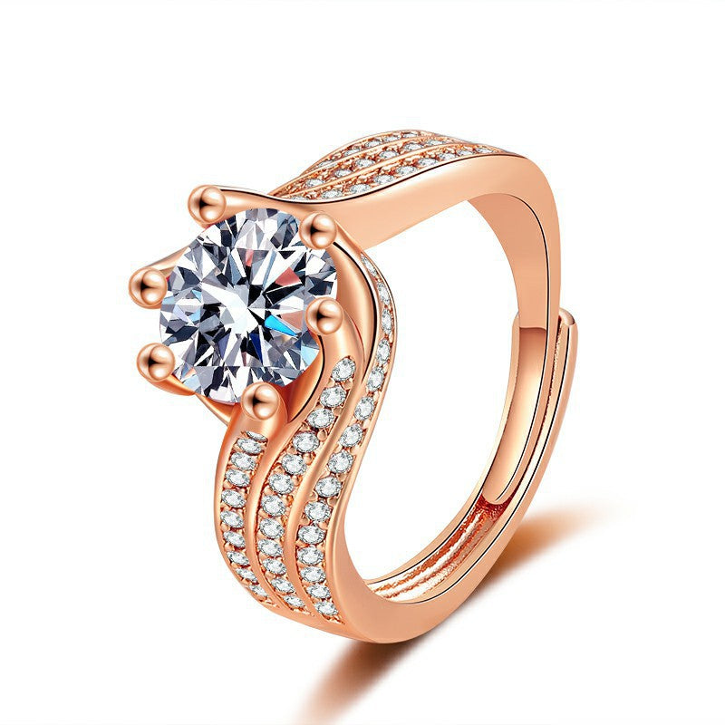 Luxury Silver Crystal Ring – 925 Sterling Silver | Adjustable