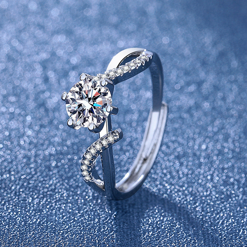 Women's 1-Carat Diamond Wedding Ring – Platinum Plated Pavé