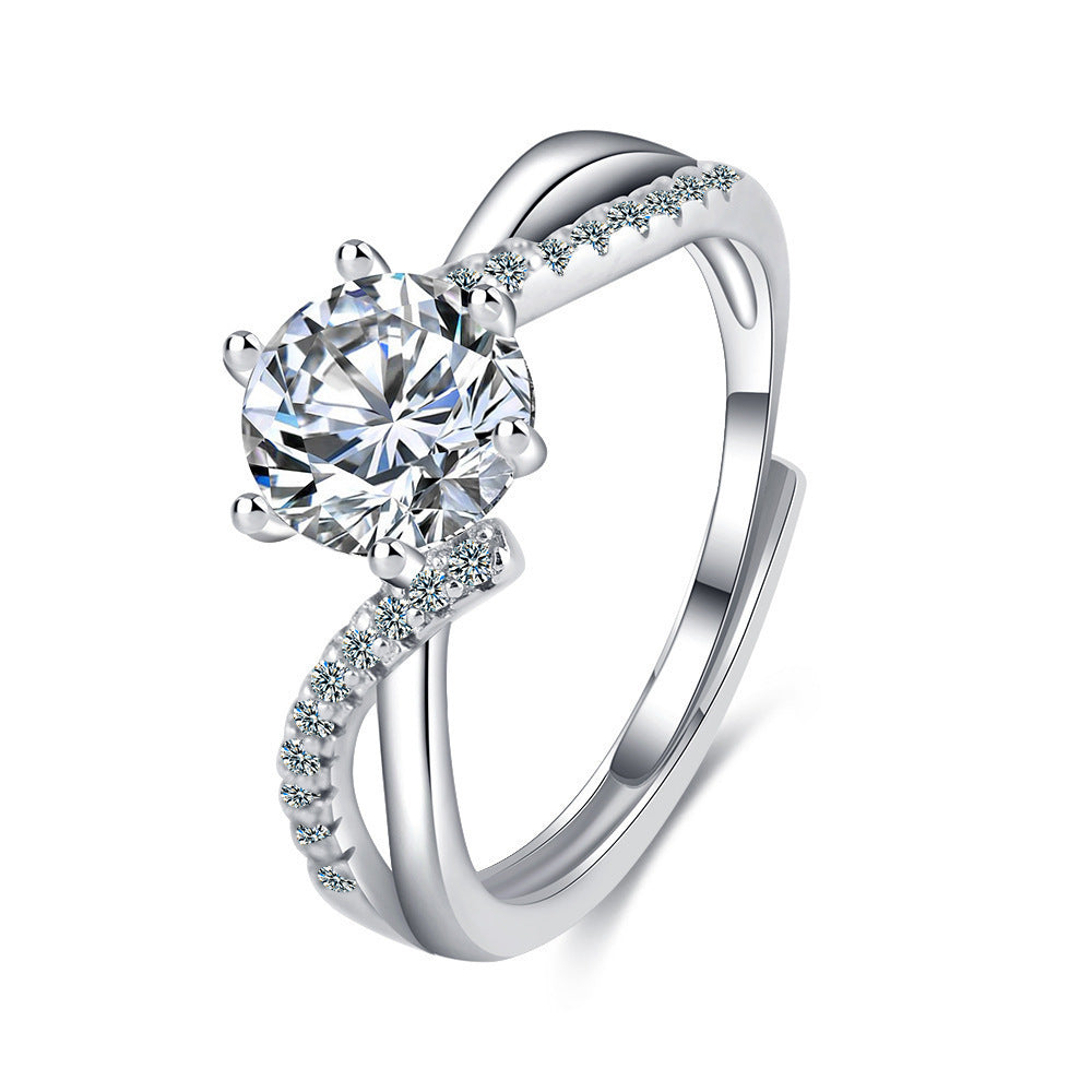 Women's 1-Carat Diamond Wedding Ring – Platinum Plated Pavé