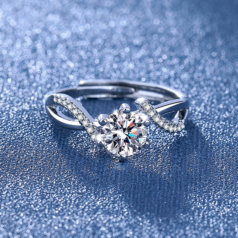 Women's 1-Carat Diamond Wedding Ring – Platinum Plated Pavé