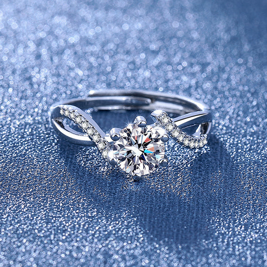 Women's 1-Carat Diamond Wedding Ring – Platinum Plated Pavé