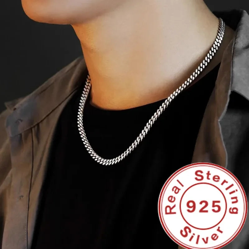 Men's 925 Sterling Silver 8MM Cuban Link Necklace – Premium Finish